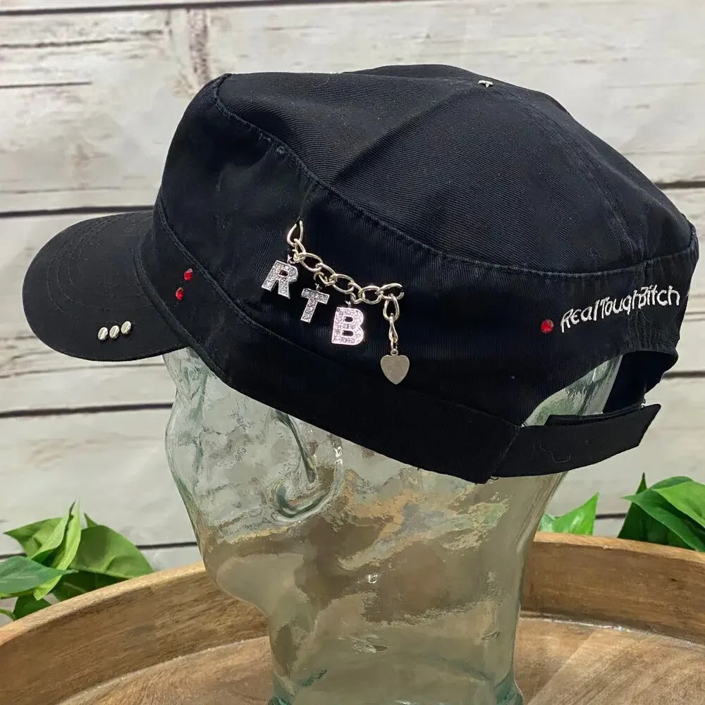 RTB Real Tough Babe Black Baseball Cap Hat Biker Babe Motorcycle H001